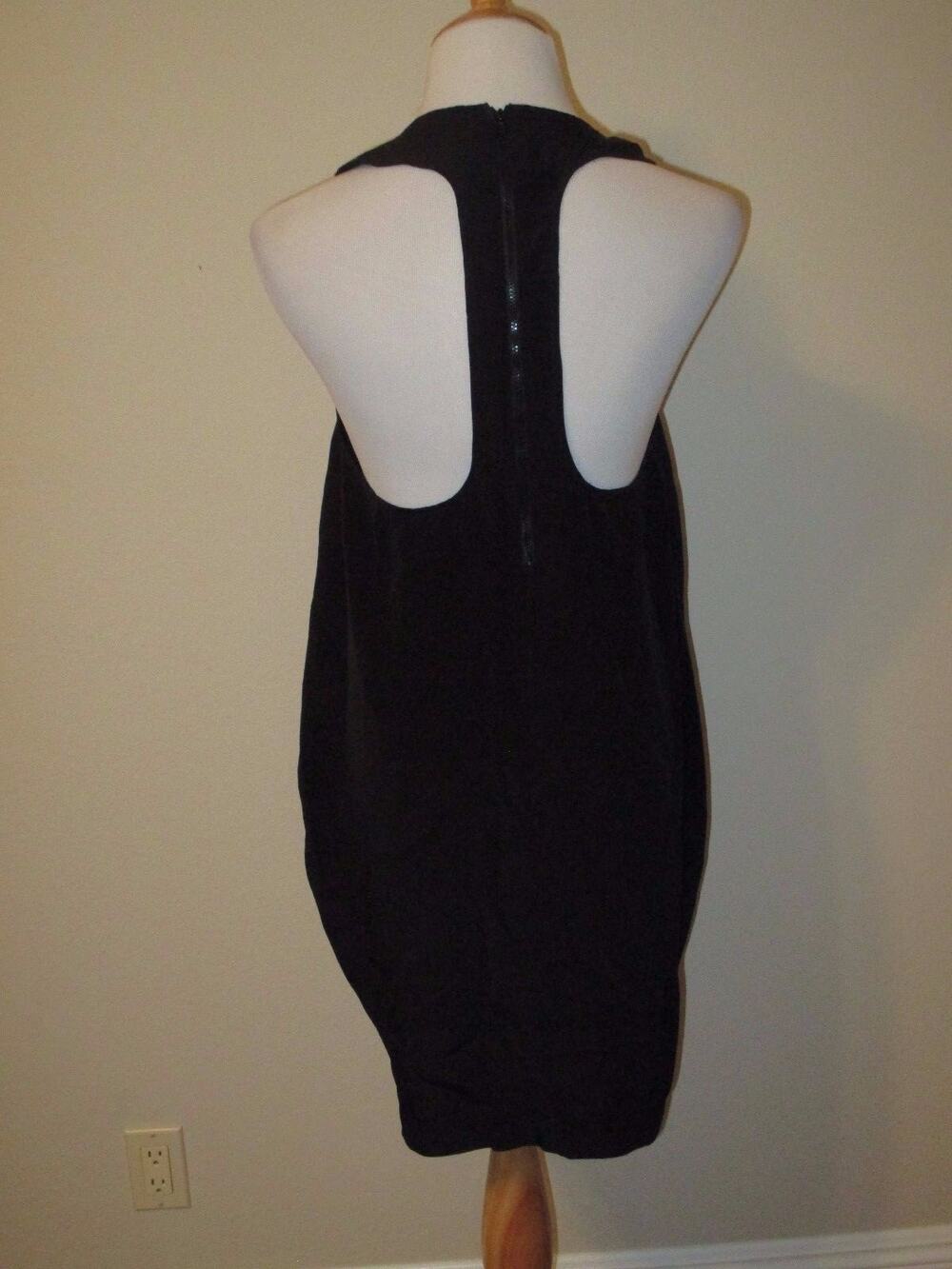 SUZANNE RAE Black Silk T Back Shift Dress- Size 6- EUC